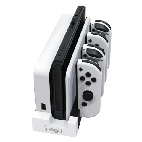 Príslušenstvo k herným konzolám Nabíjacia stanca iPega 9186 pre Nintendo Switch Joy-con, bielačierna 57983115499