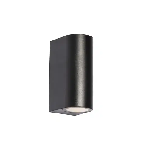 Vonkajsie nastenne svietidla Moderné vonkajšie nástenné svietidlo čierne plastové oválne 2-svetlo - Baleno