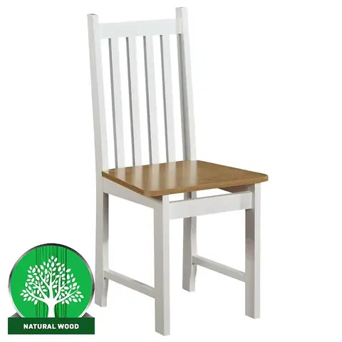 Drevené stoličky Stolička W122 biely/wotan
