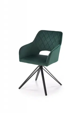 Stoličky Otočné jedálenské kreslo K535 Halmar Zelená