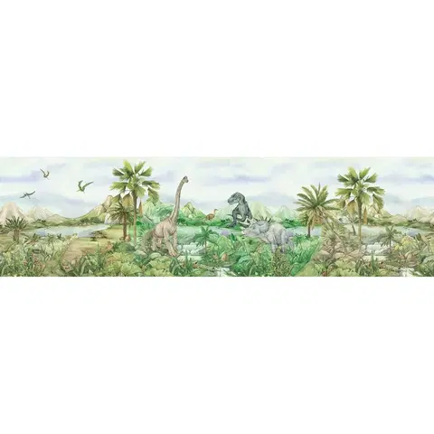 Tapety Samolepiaca bordúra Dino, 500 x 13,8 cm