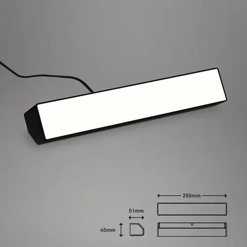 SmartHome bodové svetlá Briloner LED wallwasher Muro S, CCT RGB stmievateľné čierna