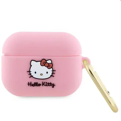 Slúchadlá Hello Kitty Liquid Silicone 3D Kitty Head Logo obal pre Apple AirPods Pro, ružové 57983116941