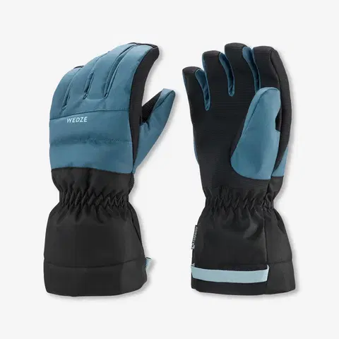 rukavice Detské hrejivé a nepremokavé lyžiarske rukavice 500 modré