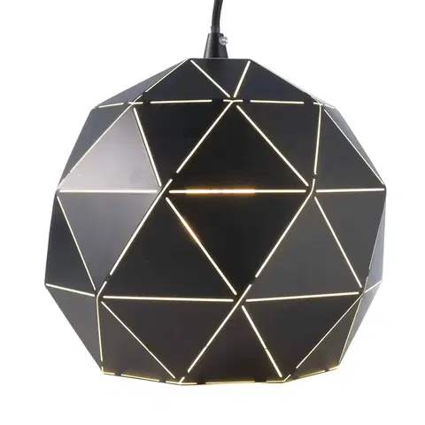 Závesné svietidlá Deko-Light Závesná lampa Asterope, Ø 25 cm okrúhla, čierna