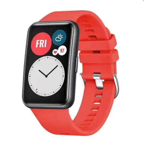 Príslušenstvo k wearables FIXED Silikónový remienok pre Huawei Watch FIT, červený