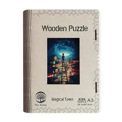 Limitovaná edícia Trigo Drevené puzzle Magické mesto A3