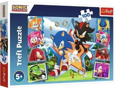 Hračky puzzle TREFL -  Puzzle 100 dielikov - Zoznámte sa so Sonicom / SEGA Sonic The Headgehog