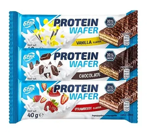 Proteínové dezerty Protein Wafer - 6PAK Nutrition 40 g Chocolate