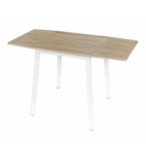 Jedálenské stoly KONDELA Mauro rozkladací jedálenský stôl dub sonoma / biela