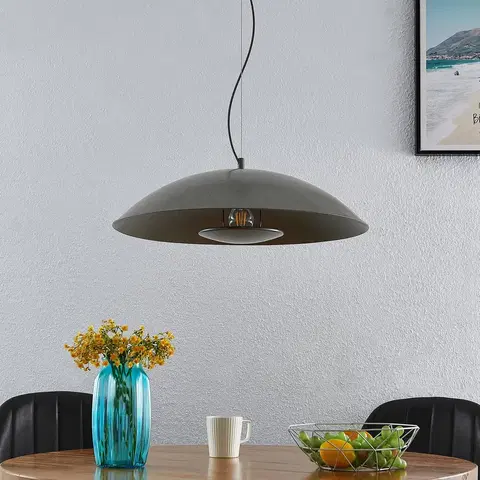 Závesné svietidlá Lindby Lindby Emilienne závesná lampa, oceľ, tmavosivá