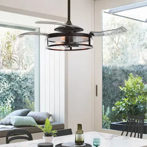 Stropné ventilátory so svetlom Beacon Lighting Stropný ventilátor Fanaway Classic svetlo, čierny