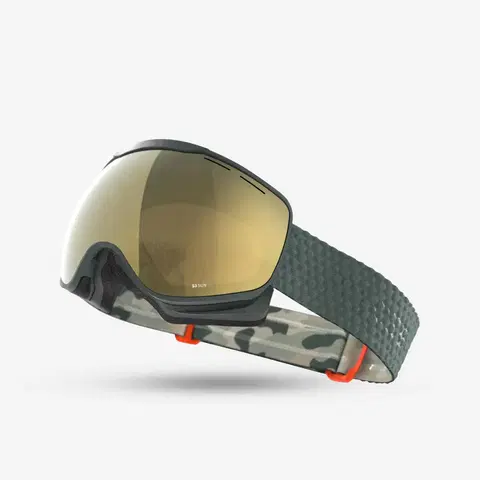 okuliare Lyžiarske a snowboardové okuliare G 900 S3 do pekného počasia kaki