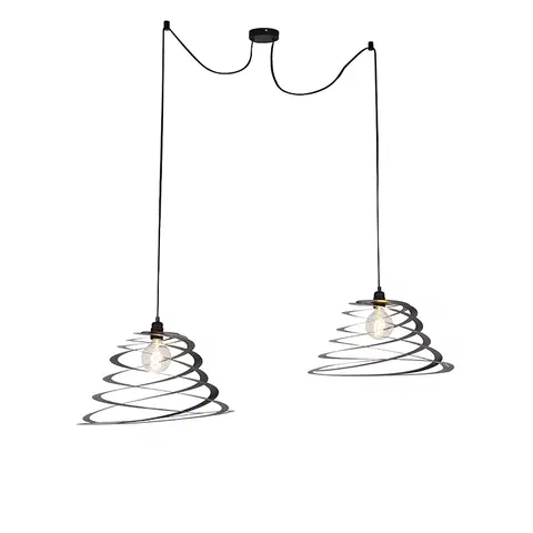 Zavesne lampy Dizajnové závesné svietidlo 2-svetlá so špirálovým tienidlom 50 cm - Scroll