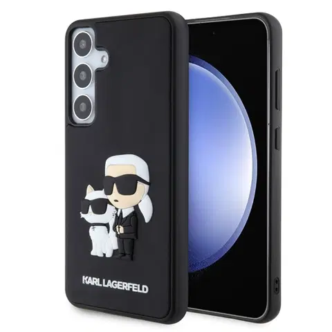 Puzdrá na mobilné telefóny Zadný kryt Karl Lagerfeld 3D Rubber Karl and Choupette pre Samsung Galaxy S24 Plus, čierny 57983119530