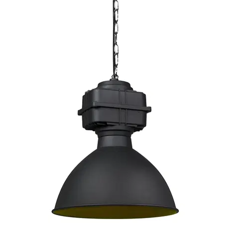 Zavesne lampy Inteligentná priemyselná závesná lampa čierna 38,5 cm vrátane A60 WiFi - Sicko
