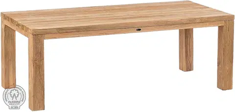 Stolčeky DEOKORK Záhradný masívny teakový stôl FLOSS RECYCLE (rôzne dĺžky) 300x110 cm