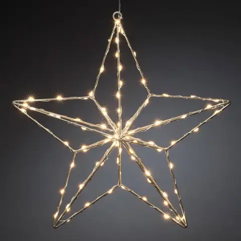 Vianočné svetelné hviezdy Konstsmide Christmas LED dekoratívne svetlo strieborná hviezda 37x36 cm