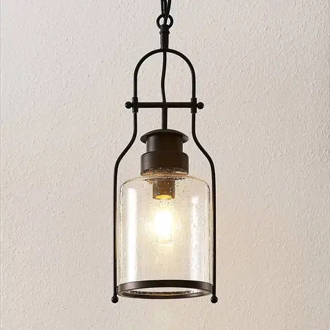 Závesné svietidlá Lindby Lindby Rozalie závesná lampa, lucerna, čierna