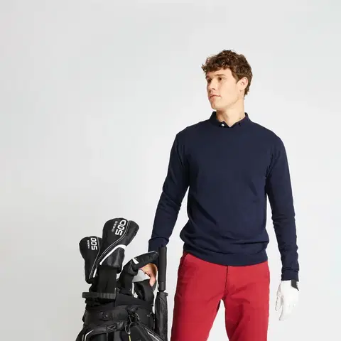 mikiny Pánsky golfový pulóver tmavomodrý