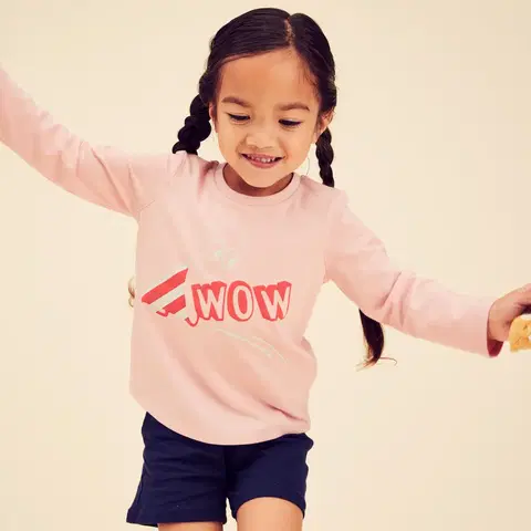 mikiny Detské tričko s dlhým rukávom na cvičenie ružové