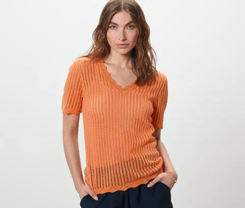 Shirts & Tops Tričko z pleteniny, oranžové