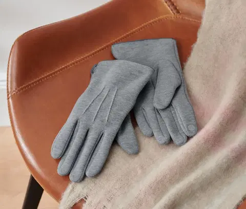 Gloves & Mittens Rukavice z teplákoviny, sivé s melírom