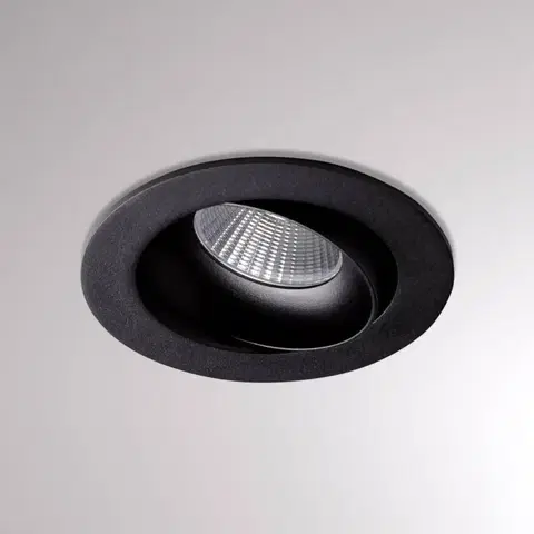Nízkonapäťové zapustené svietidlá 12V Molto Luce Kalio zapustené LED svetlo okrúhle 2 700 K čierna