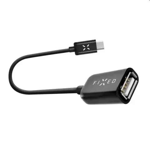 Dáta príslušenstvo FIXED OTG dátový kábel micro USB / USB-C 0.2 m, čierny FIXA-CTOA-BK