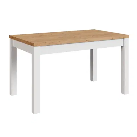 Stoly v podkrovnom štýle Rozkladací stôl Mini 135/175x80cm biela/craft