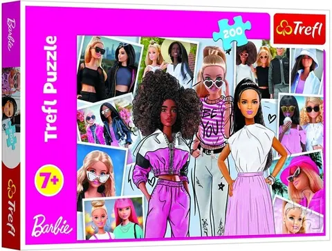 Hračky puzzle TREFL - Puzzle 200 - Vo svete Barbie / Mattel, Barbie
