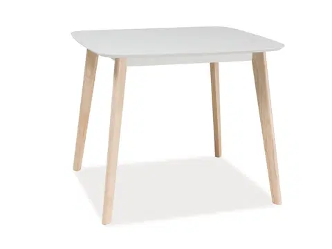 Jedálenské stoly TIBIA jedálenský stôl, dub bielený/biely