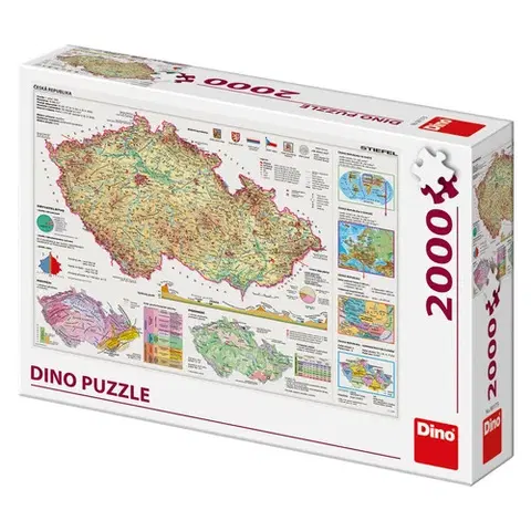 2000 dielikov Dino Toys Puzzle Mapy Českej republiky 2000 Dino