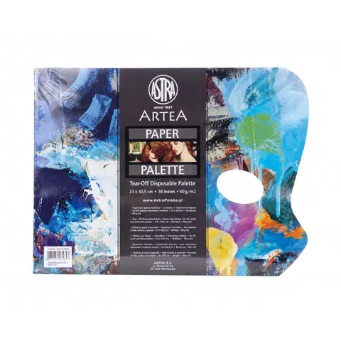 Hračky ASTRA - ARTEA Papierová paleta na miešanie farieb, 23x30,5cm, 36ks,  325122003