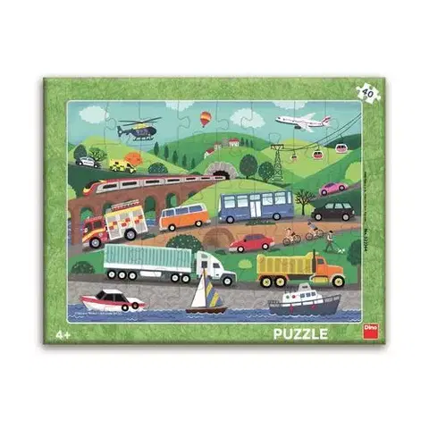 Do 49 dielikov Dino Toys Puzzle Dopravné prostriedky 40 Dino