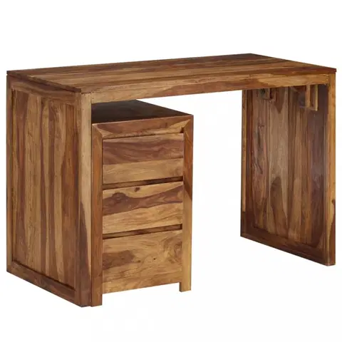 Pracovné stoly Písací stôl so zásuvkami 110x55 cm masívne drevo Dekorhome