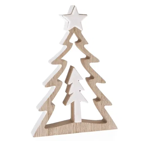 Vianočné dekorácie Vianočná dekorácia Wooden Tree, 12,2 x 17,5 x 2,4 cm