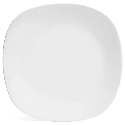 Dekorácie a bytové doplnky Keramický štvorcový tanier obedový 24cm biely