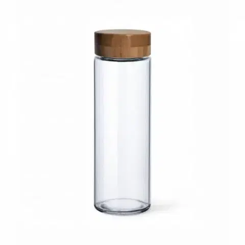 Shakery Kinekus Fľaša sklo 1000 ml PURE AQUA bambusové skrutkovacie veko