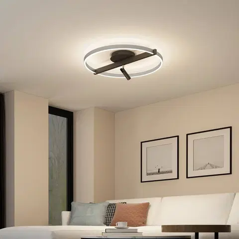 Stropné svietidlá Lucande Lucande Matwei stropné LED svetlo, kruhová, nikel