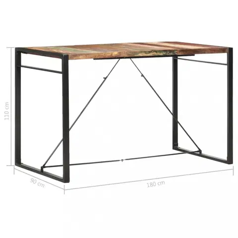 Barové stoličky Barový stôl hnedá / čierna Dekorhome 180x90x110 cm