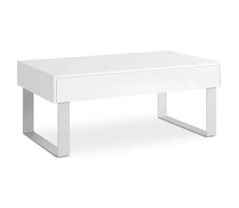 Konferenčné stoly Konsimo Sp. z o.o. Sp. k. Konferenčný stolík PAVO 45x110 cm lesklá biela 