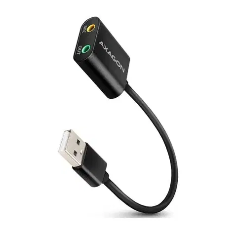 USB káble AXAGON ADA-12 USB2.0 - Stereo Audio Mini Adapter, 15cm cable