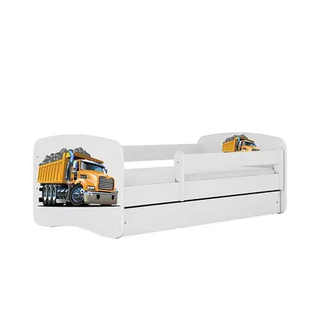 Jednolôžkové postele Detská Posteľ. Babydreams+Sz+M Biely 80x160 Truck