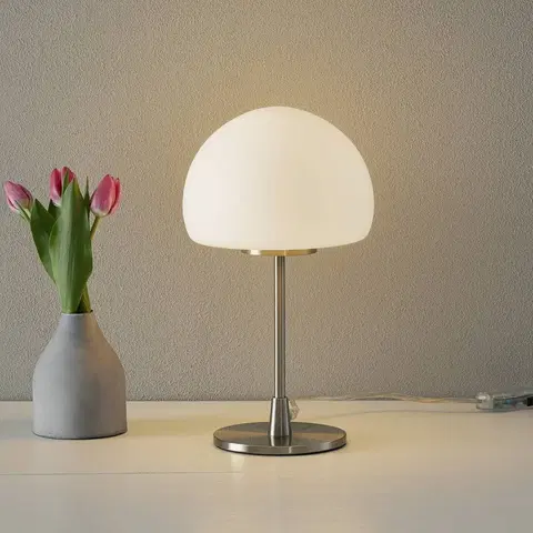Lampy na nočný stolík Fabas Luce Stolná lampa Gaia Big s dotykovou funkciou, biela