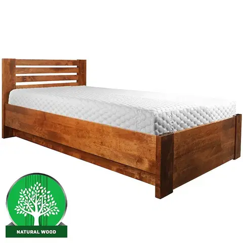 Drevené postele Posteľ drevené Bergen Plus  90x200 Jelša