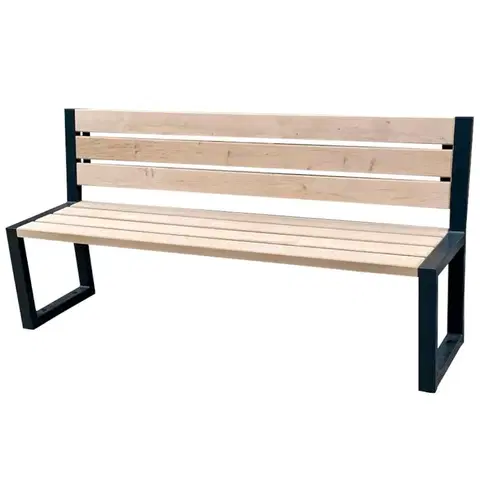 Záhradné drevené lavičky Moderná lavica s opierkami prírodné drevo