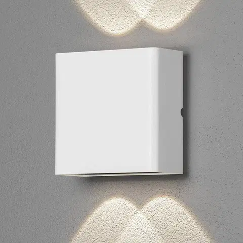 Vonkajšie nástenné svietidlá Konstsmide Vonkajšie nástenné LED Chieri, 4-pl., biela