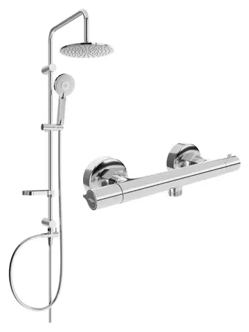 Sprchy a sprchové panely MEXEN/S - Carl sprchový stĺp vrátane sprchovej termostatickej batérie Slim, chróm 77105240-00