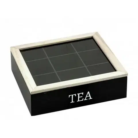 Príslušenstvo pre prípravu čaju a kávy EH Box na čajové vrecúška 24 x 24 x 7 cm, čierna
